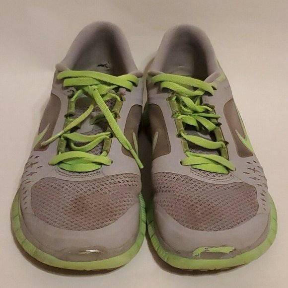 Nike Women's Free Run 3 Size 8 Grey/Volt (510643-031) Neon Green Diamond Running - Picture 2 of 9